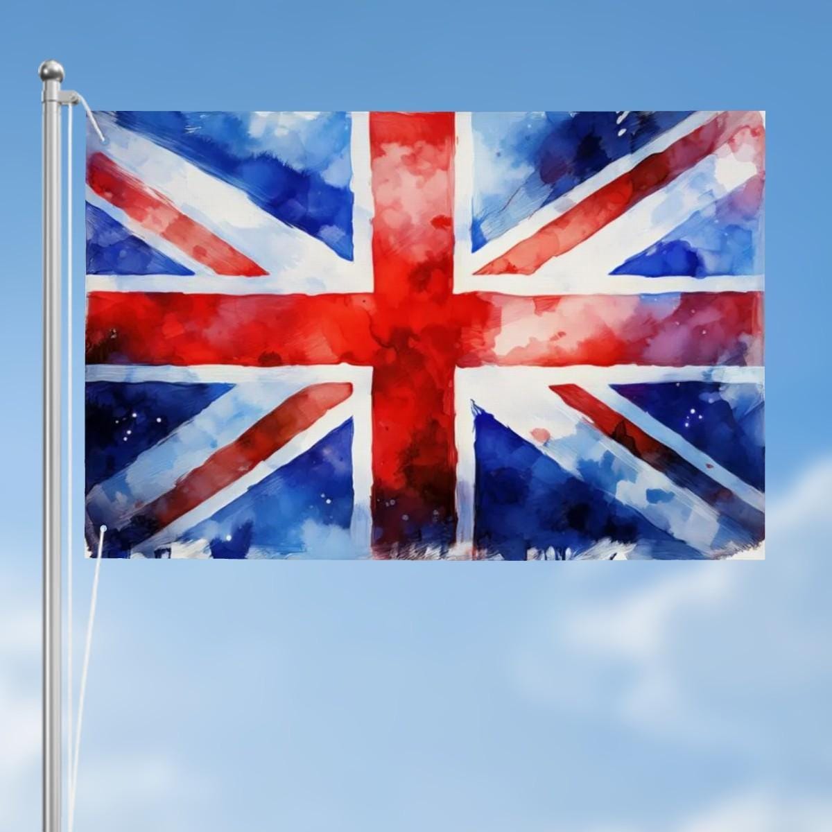 Heavy-duty, Hand Drawn Union Jack Flag Design, Three-Layer Outdoor Flag of the UK. Double Sided. 36"x24" / 92x61 cm | Raise the Colours