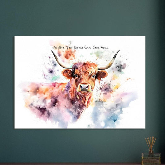 Art Print Hairy Cow Artwork - Farmhouse Style - UK Heritage Art, British Art