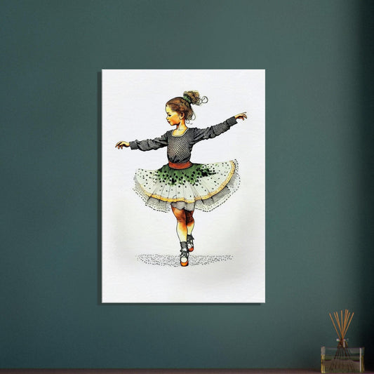 Irish Line Dancing Print - Heritage Wall Art on FSC Wood Canvas for British Home Decor