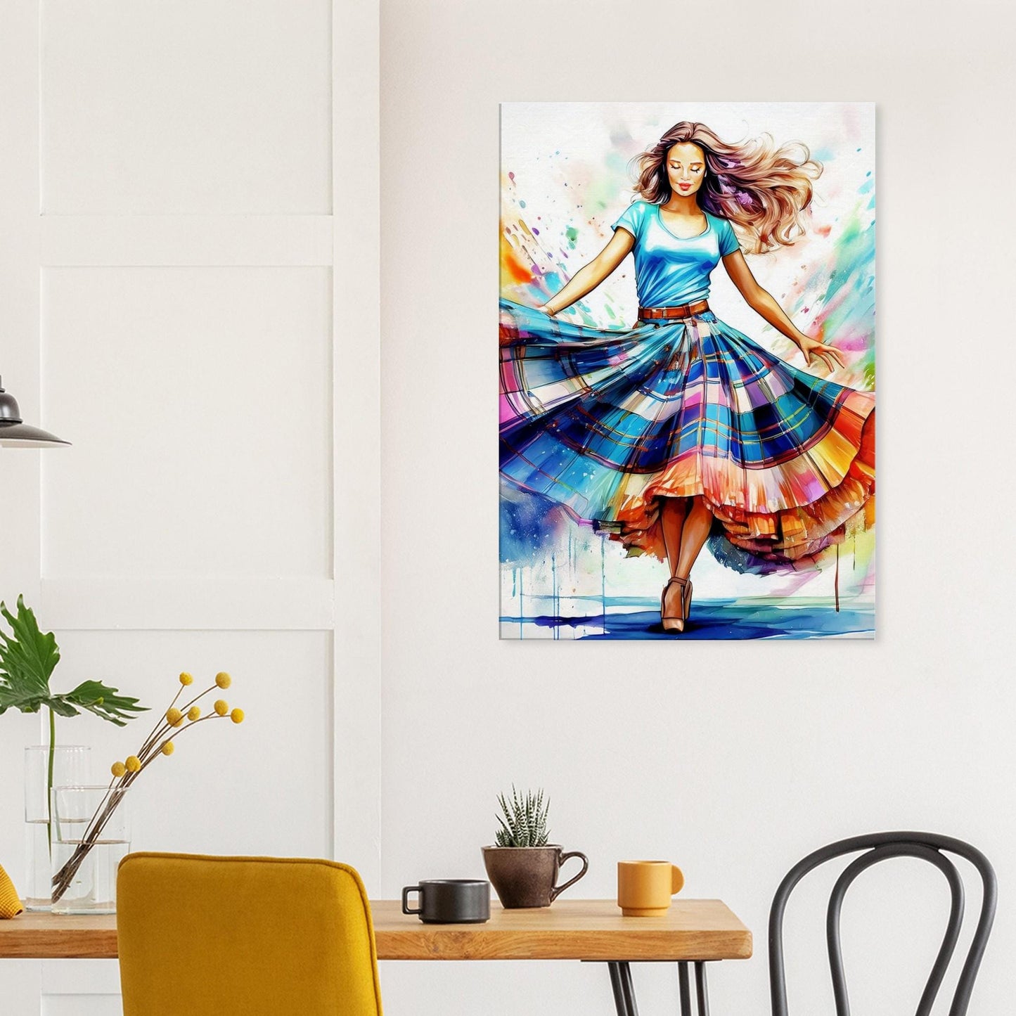 Scottish Dancer Canvas Print: Colorful Highland Art