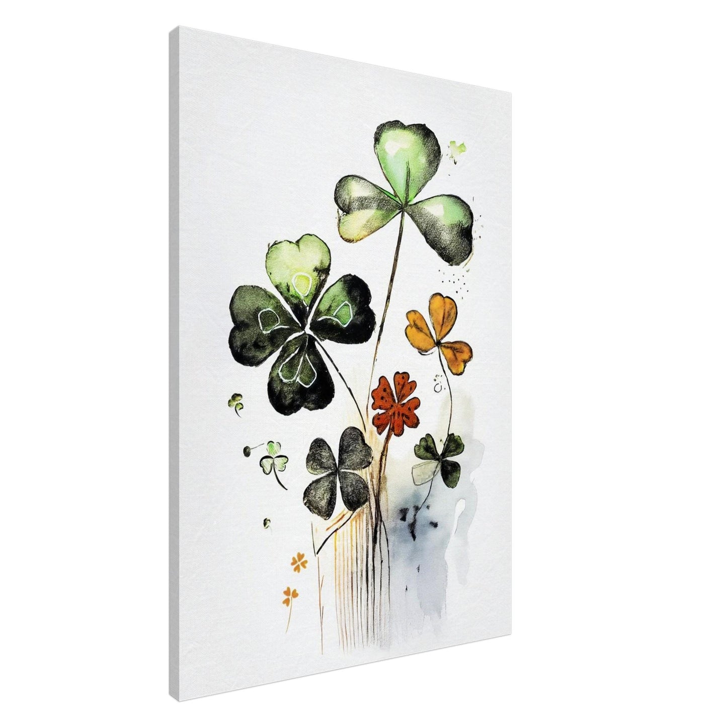 Irish Canvas Print - Shamrock Wall Art | Three Leaf Clover Nature Canvas Decor