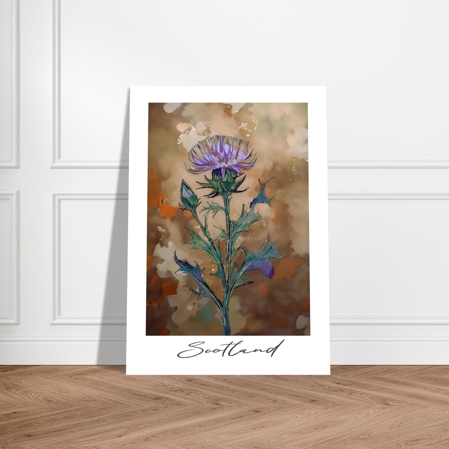 Scotland Thistle Art Print – Handdrawn Floral Wall Decor on Classic Matte Paper