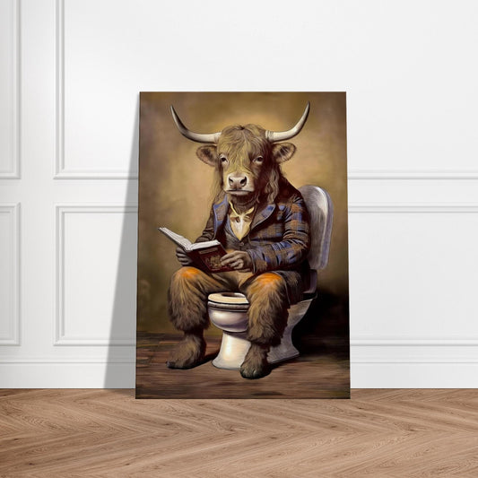 Victorian Cow Canvas | Funny Wall Art - Quirky Bathroom Decor & Animal Lover Gift