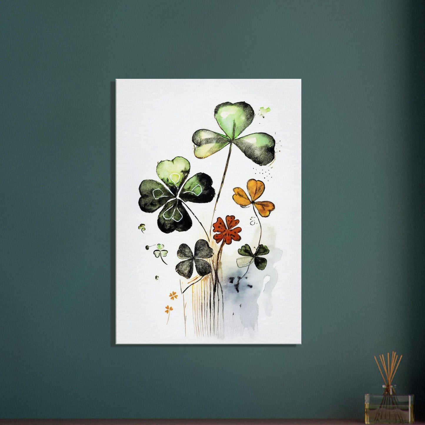 Irish Canvas Print - Shamrock Wall Art | Three Leaf Clover Nature Canvas Decor
