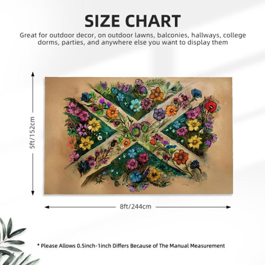 XL Heavy-duty, Handdrawn Scottish Flag Design, Three-Layer Outdoor Flag of Scotland. Double Sided. 96"x60"/ 244x152 cm | Raise the Colours