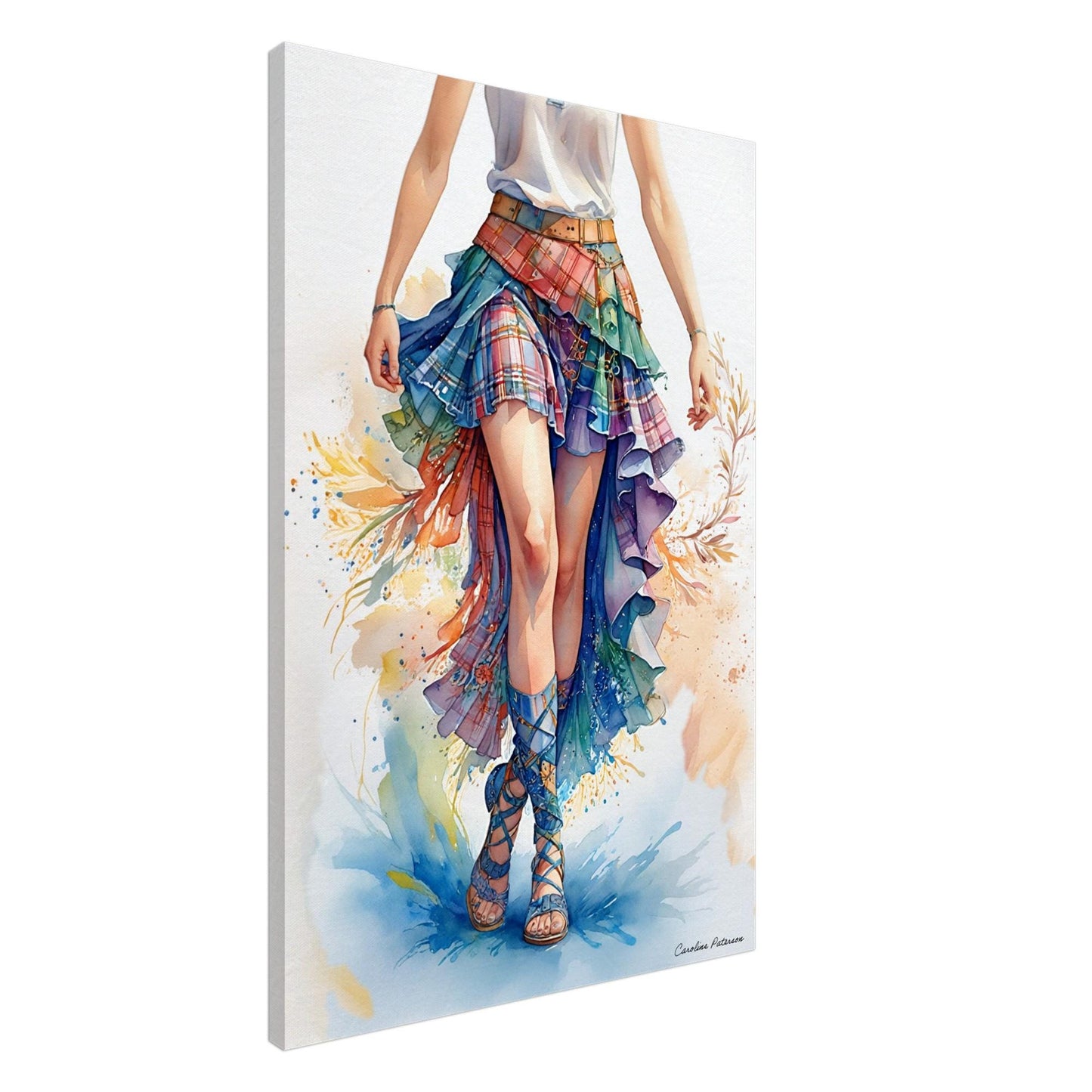 Scottish Dancer Canvas Print: Tartan Skirt Art