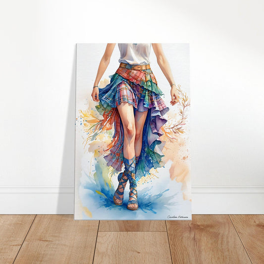 Scottish Dancer Canvas Print: Tartan Skirt Art