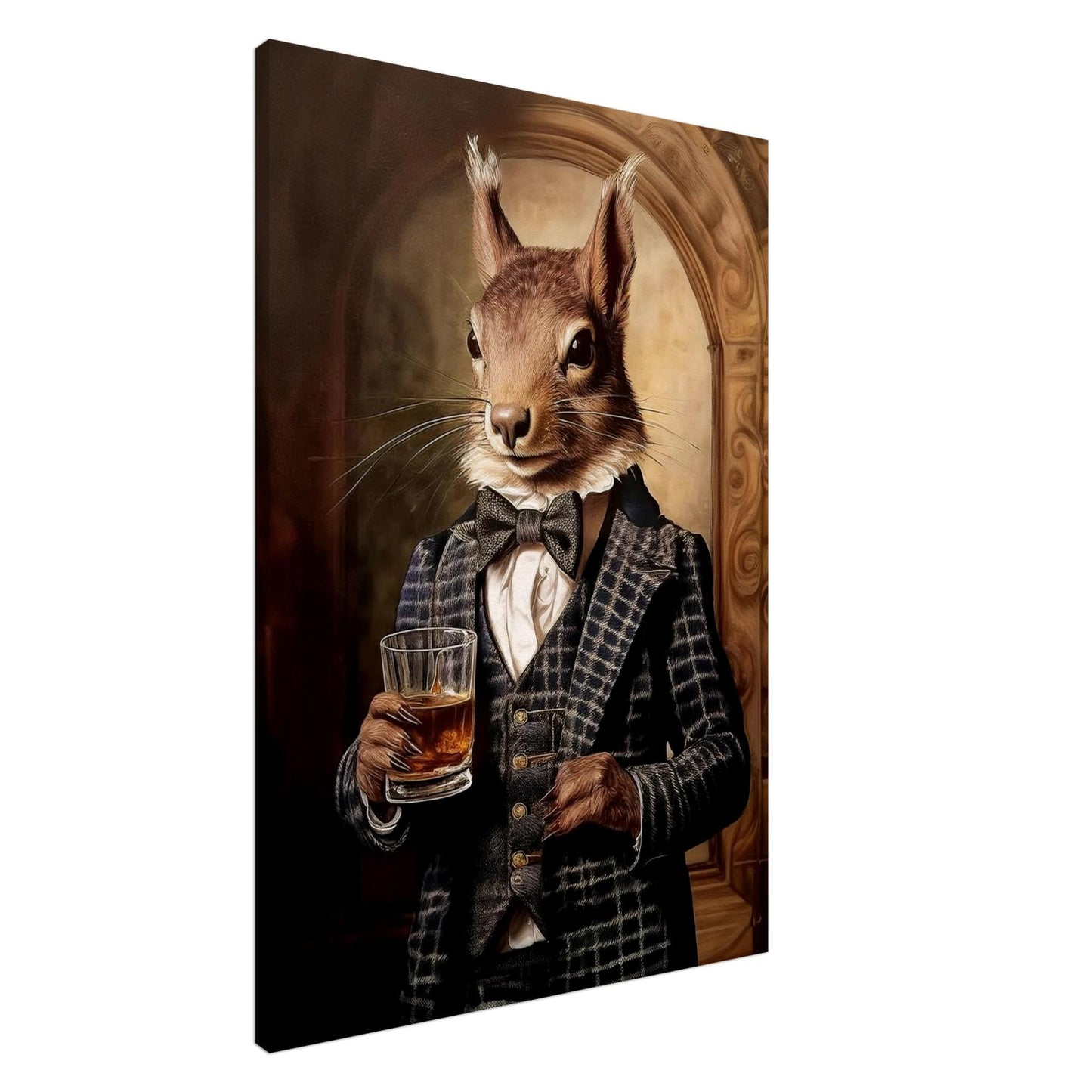 Victorian Squirrel Canvas - Unique UK Heritage Art on Cotton Canvas