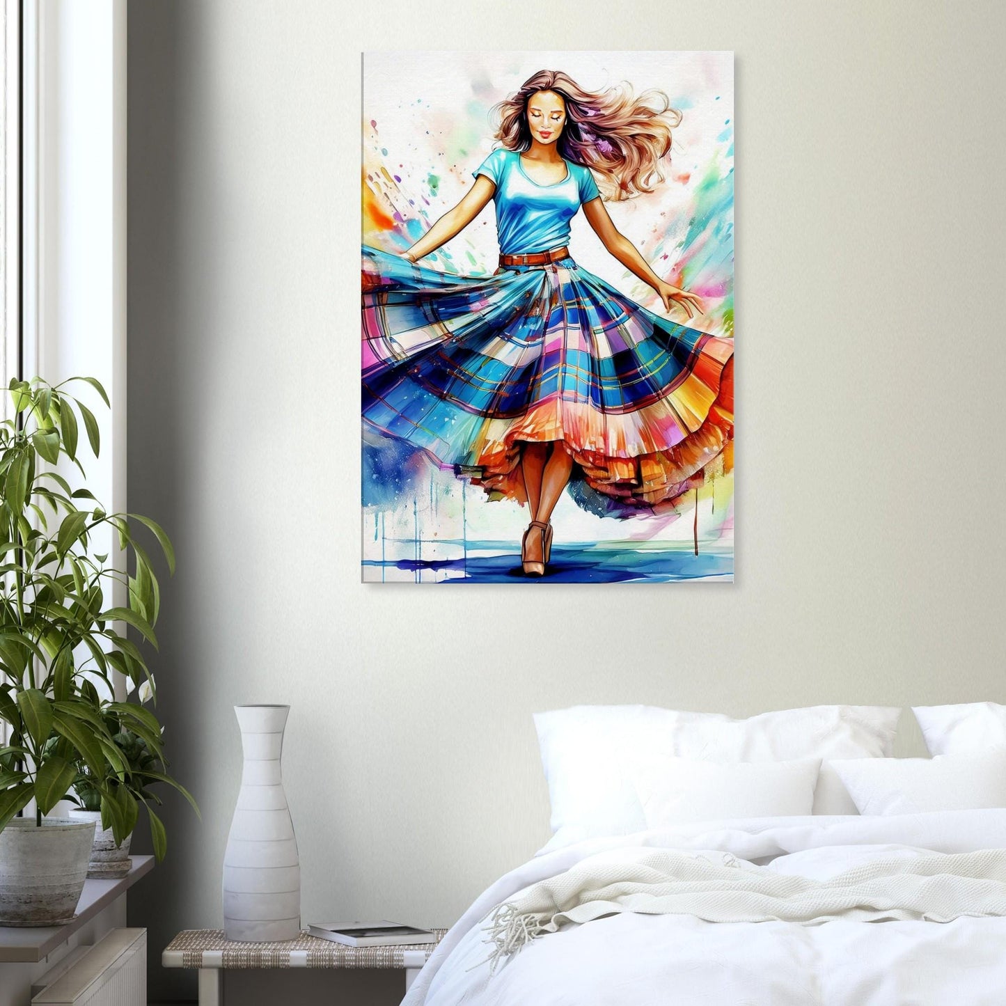 Scottish Dancer Canvas Print: Colorful Highland Art