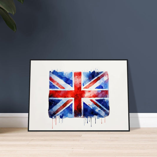 Tableau Union Jack, art du patrimoine britannique, décoration d'intérieur britannique, impression encadrée du drapeau, symbole national anglais