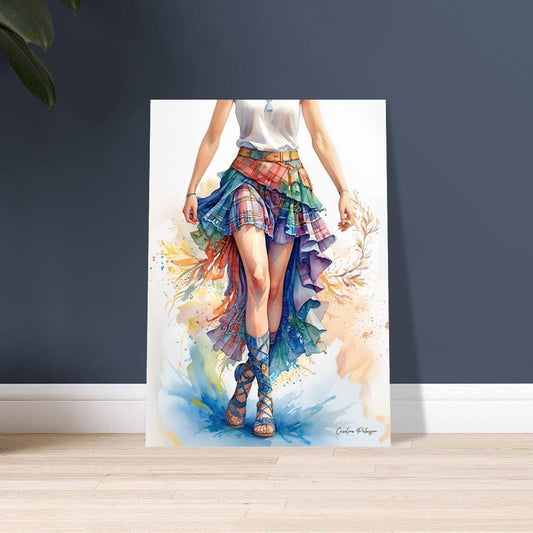Art Print Scottish Country Dancer In A Tartan Skirt wall artArt Print "Scottish Country Dancer in a Tartan Skirt" 4 | Tartan Girlies Collection