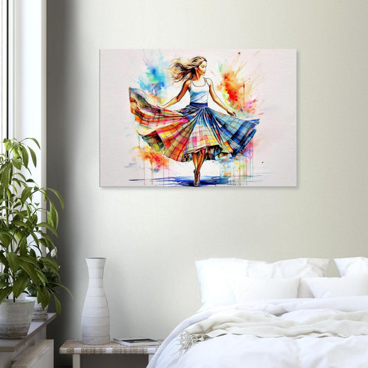 Scottish Country Dancer Canvas Print: Enhanced Texture Art