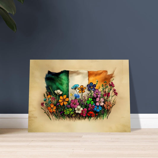 Irish Flag Art Poster – Hand Drawn Matte Paper Print – Raise the Colours Design