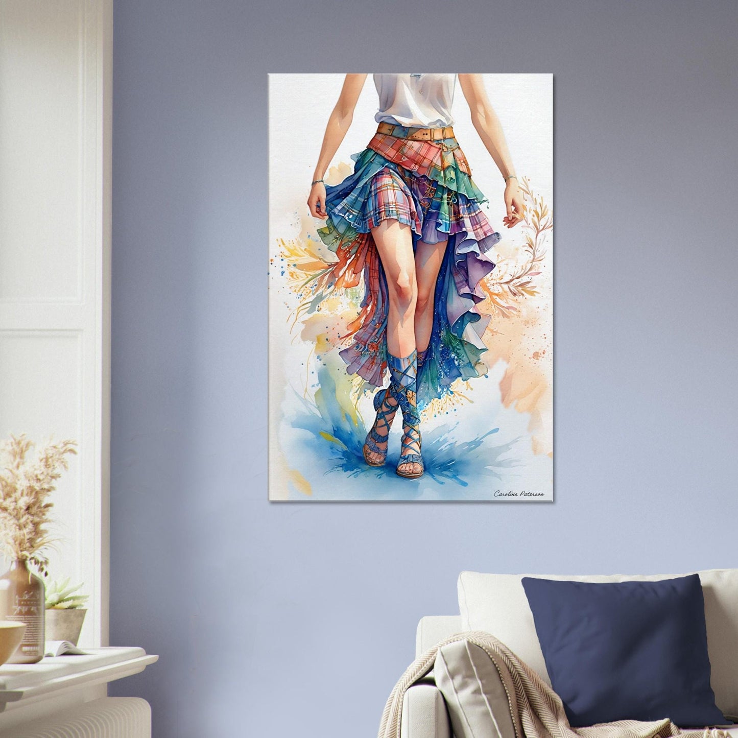 Scottish Dancer Canvas Print: Tartan Skirt Art
