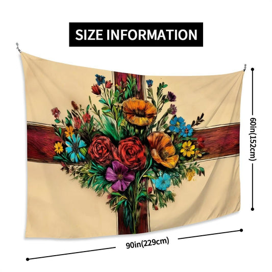 XL Wall Tapestry, Hand Drawn English Flag Design - Raise the Colours - Flag of England, Saint George's Cross | 90"x60" / 228x152 cm