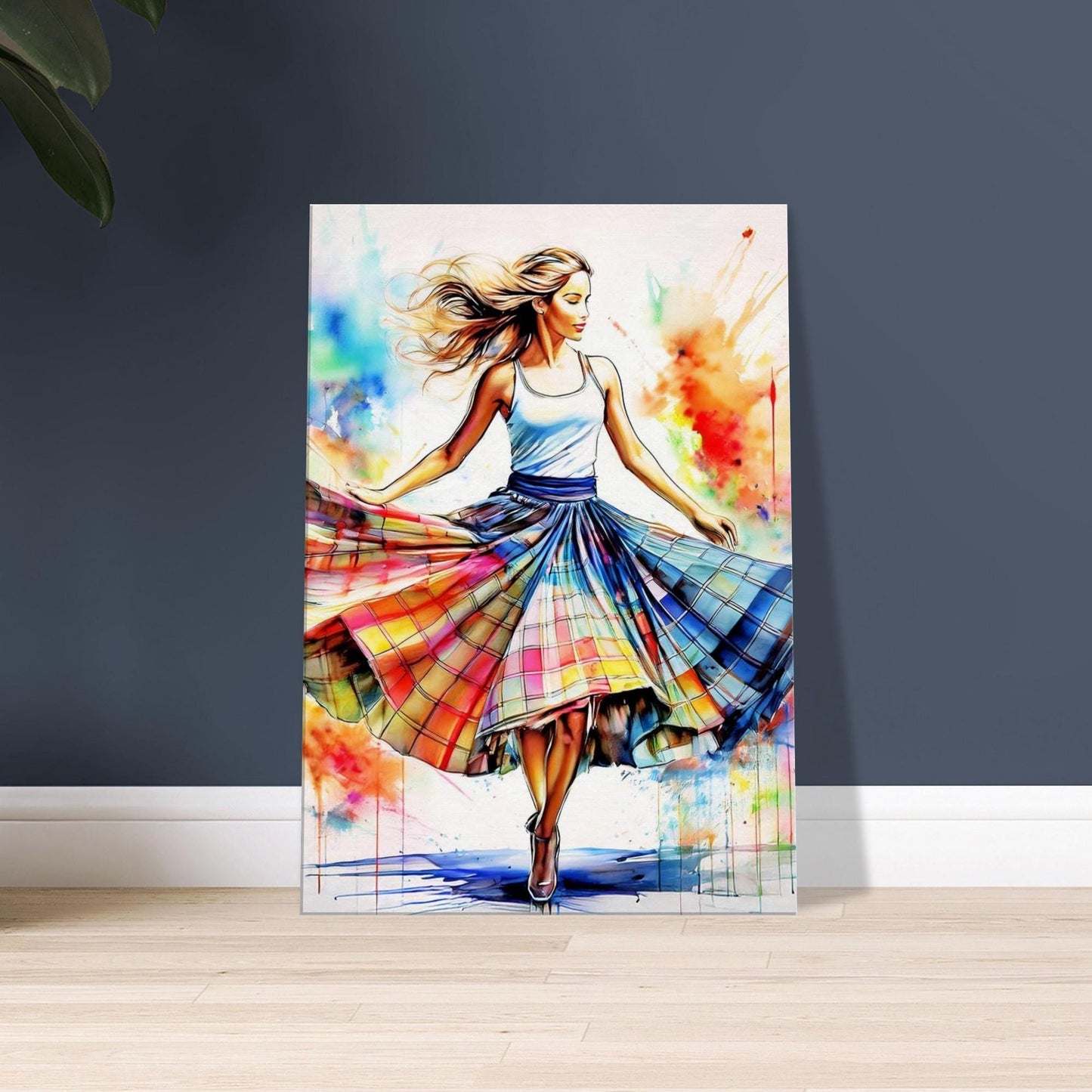 Scottish Dancer Canvas Print: Colorful Tartan Dress