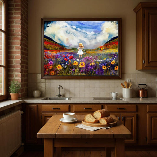 Art encadré, Couleurs du Royaume-Uni, Paysage britannique, Décoration murale du patrimoine britannique, Illustration de fleurs sauvages