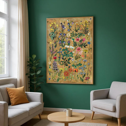 Handdrawn Wildflowers Poster - Floral Wall Decor for England, Scotland, Wales & Ireland