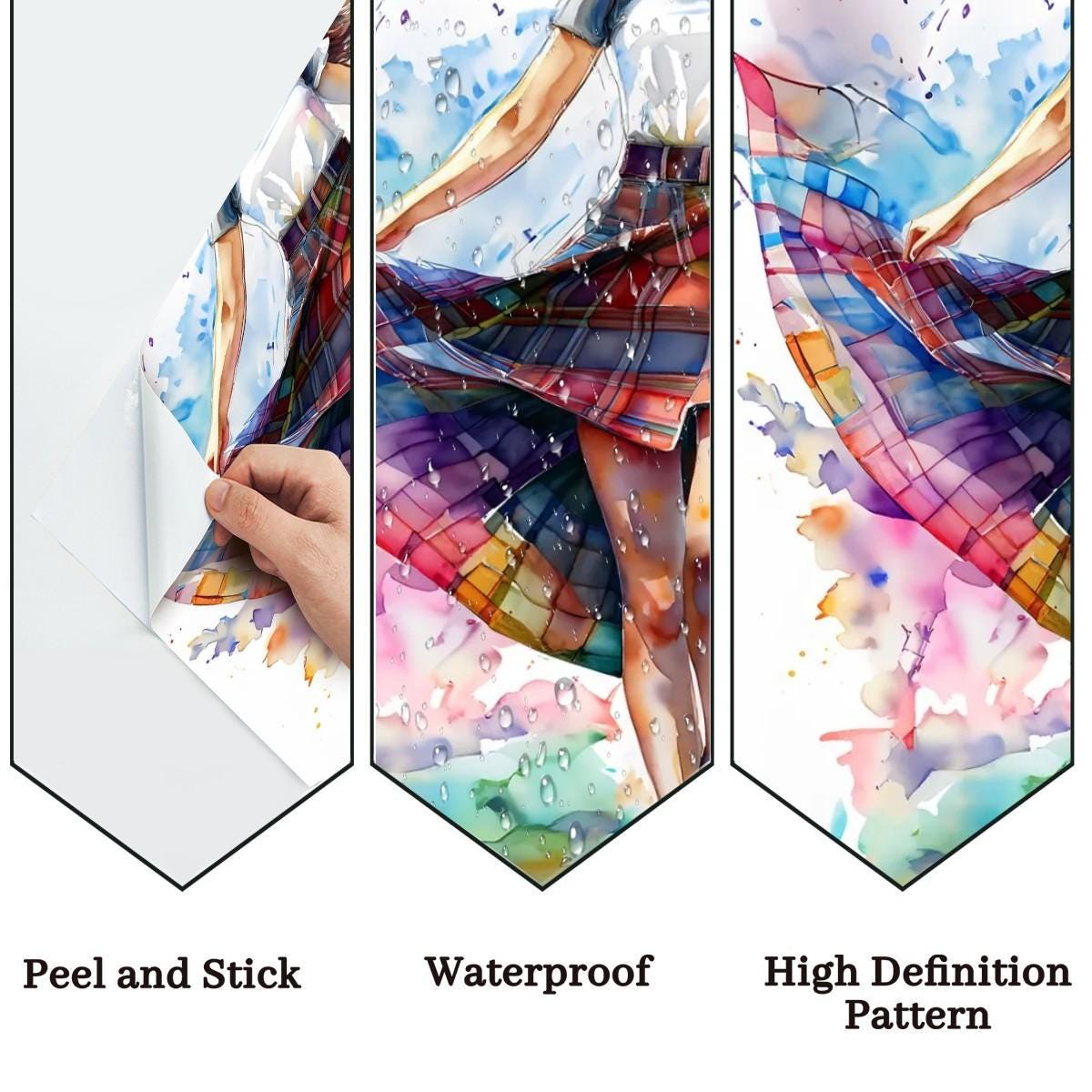 Kitchen & Bathroom Wallpaper Plaid / Tartan Skirt - waterproof - 60"x50" / 152,4 cm x 127 cm, Kitchen Splashback and Bathroom Splashback