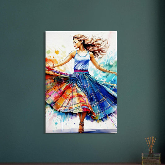 Scottish Dancer Canvas Print: Colorful Highland Art