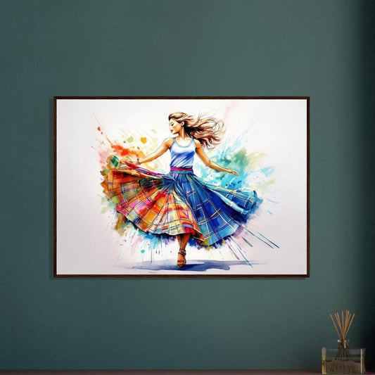 Scottish Country Dancer Art Print – Tartan Decor | Traditional UK Heritage Gift