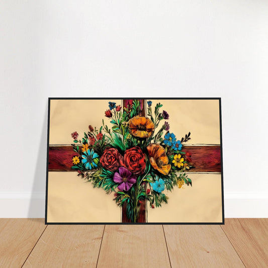 Drapeau anglais encadré – Dessin à la main – Raise the Colours | Le drapeau national de l'Angleterre, la Croix de Saint-Georges – UK Heritage Art