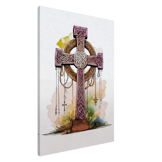 Celtic Knotwork Cross Canvas Print: Heritage Wall Decor