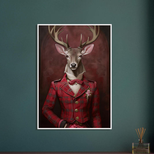 Victorian Stag Framed Art Print - British Wall Decor With Durable Wooden Frame