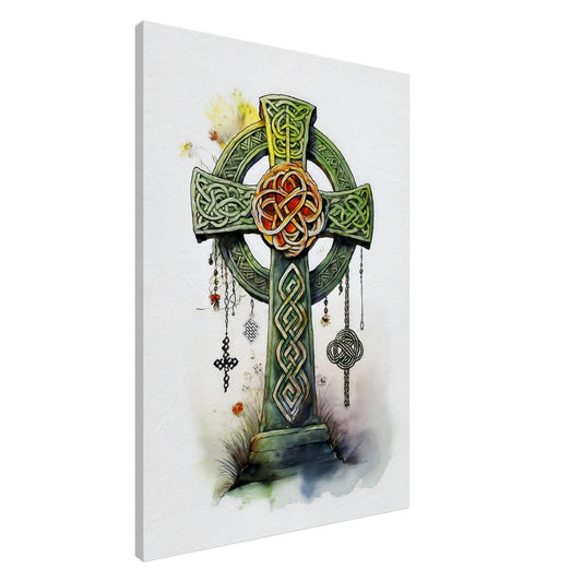 Celtic Knotwork Cross Canvas Print: Heritage Wall Decor