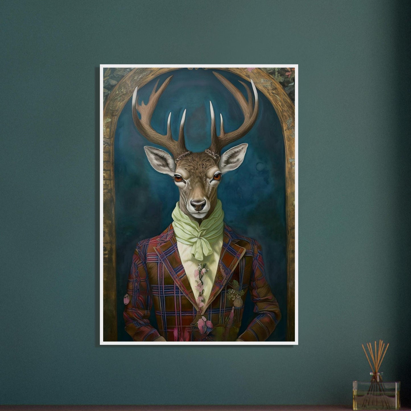Victorian Stag Framed Art Print - British Wall Decor with Durable Wooden Frame