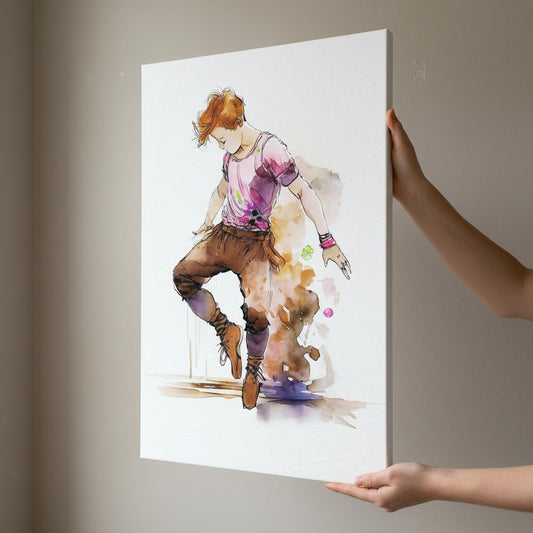Irish Line Dancing Canvas – Unique UK Heritage Decor | Dance Art Canvas Print Gift