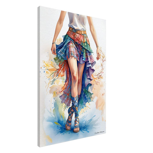 Scottish Dancer Canvas Print: Tartan Skirt Art