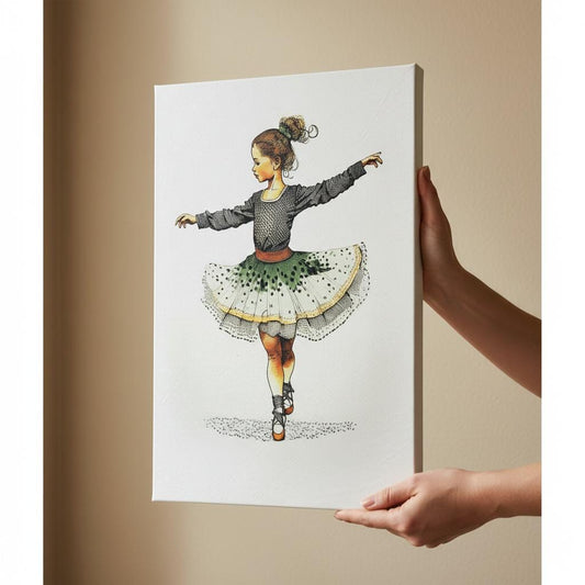 Irish Line Dancing Print - Heritage Wall Art on FSC Wood Canvas for British Home Decor