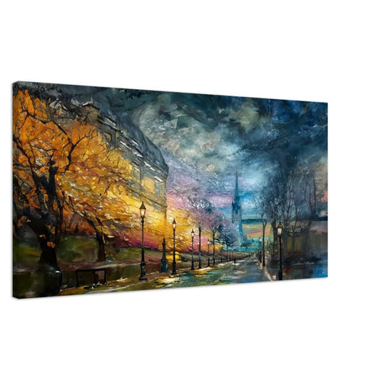 Edinburgh Scotland Canvas Print: Princess Street Cityscape