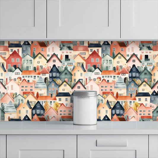 Kitchen & Bathroom Wallpaper British Homes- Kitchen back splash - waterproof - 60"x50" / 152,4 cm x 127 cm