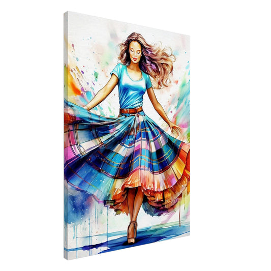 Scottish Dancer Canvas Print: Colorful Highland Art