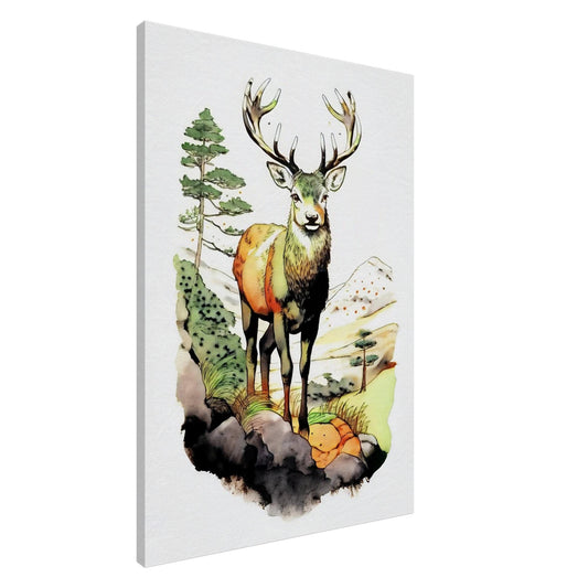 Stunning Red Deer Canvas Art - British Wildlife Decor - UK Heritage Art