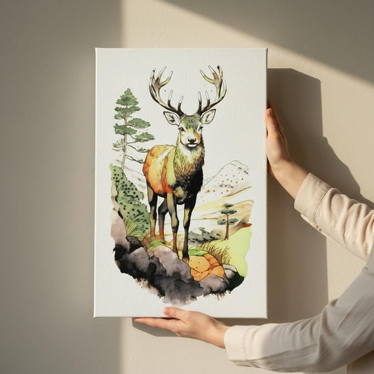 Stunning Red Deer Canvas Art - British Wildlife Decor - UK Heritage Art