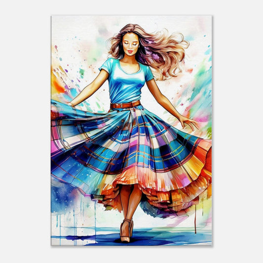 Scottish Dancer Canvas Print: Colorful Highland Art
