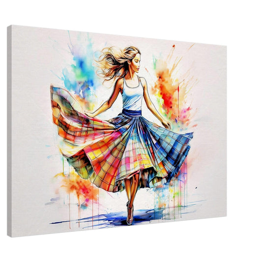 Scottish Country Dancer Canvas Print: Enhanced Texture Art