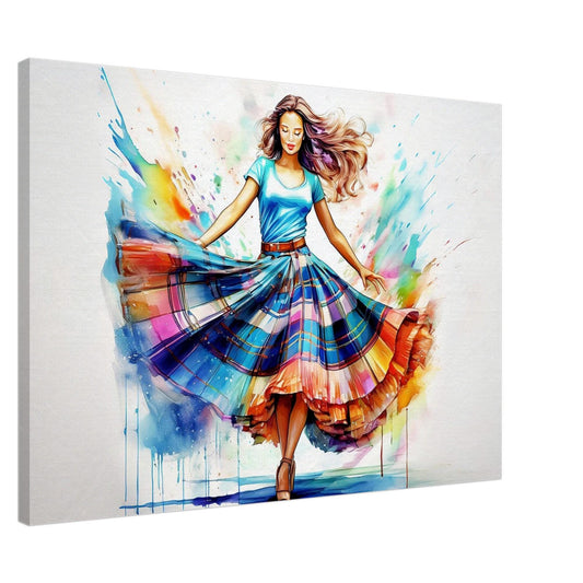 Scottish Dancer Canvas Print: Colorful Country Art