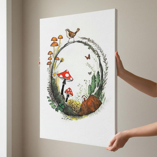 Fairy Ring Canvas Print – Whimsical Mushroom Art | UK Heritage Decor Wall Art