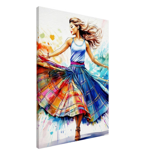 Scottish Dancer Canvas Print: Colorful Highland Art