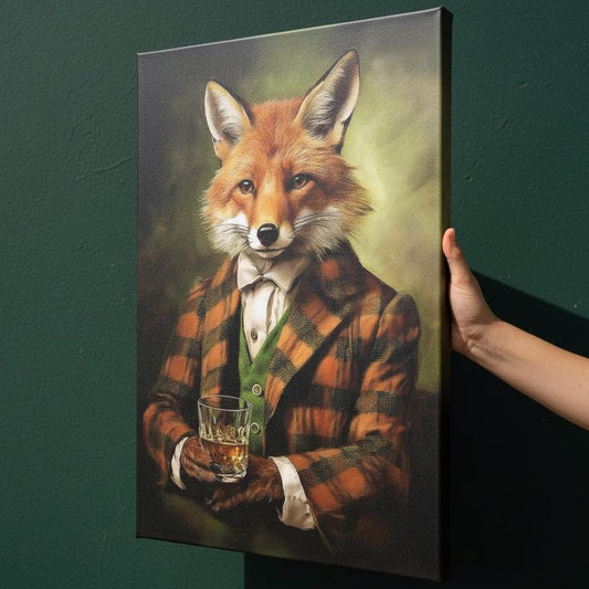 Victorian Fox Canvas - Whiskey Decor Art | Unique UK Heritage & Rustic Wall Print